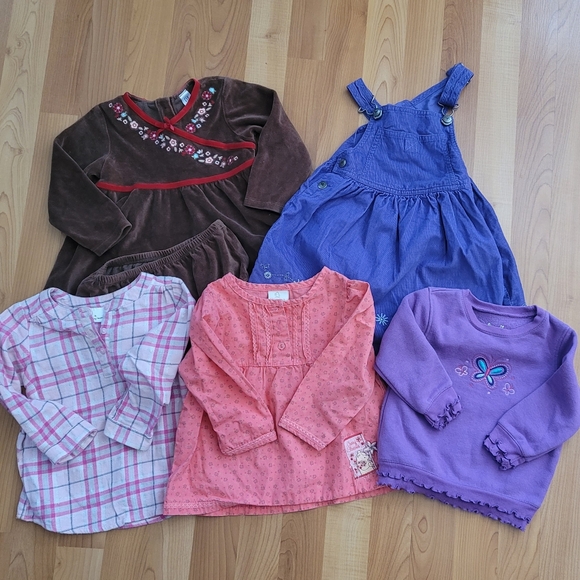 Baby Gap Jumping Beans Baby Girls 18M Clothes Top Sweater Overall Dress Lot Of 5 - Picture 4 of 14